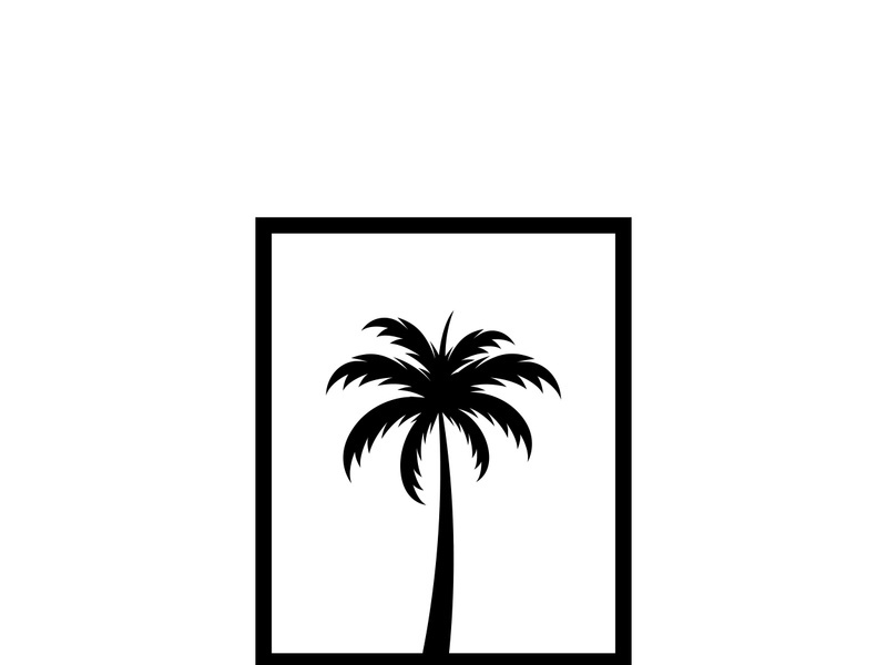 Palm tree summer logo design with creative ideas.