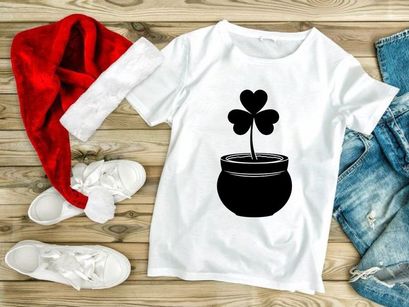 Four Leaf Clover Pot Silhouette