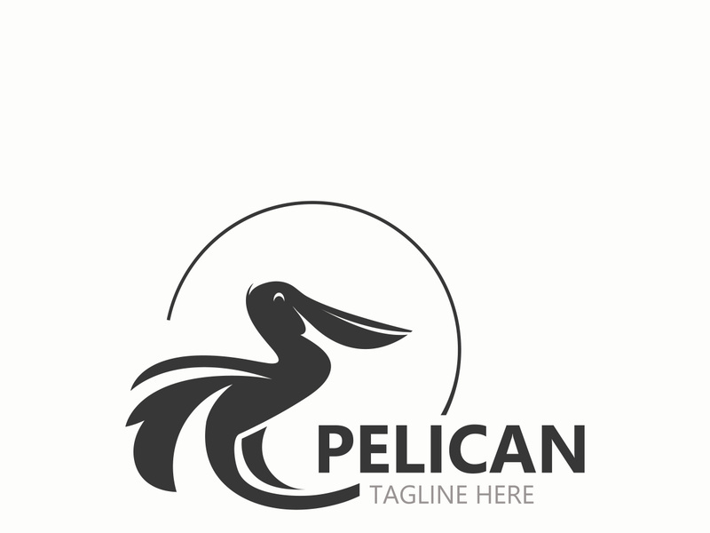 Pelican bird silhoutte vintage logo vector illustration template icon graphic design