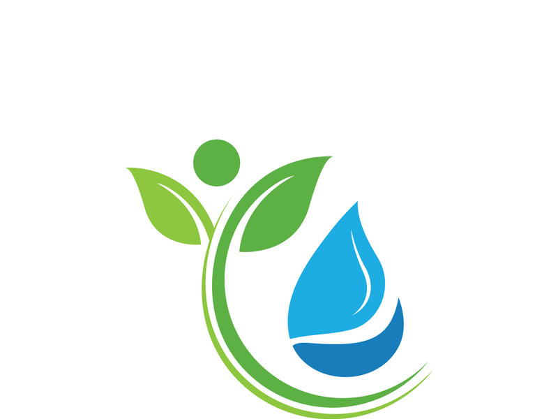 waterdrop and leaf ecology nature element vector