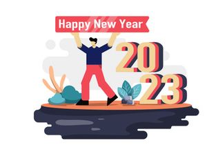 Happy new year 2023 flat illustration