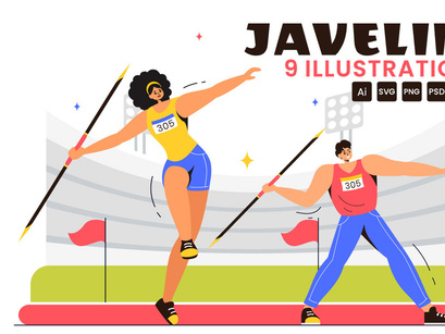 9 Javelin Throw Sports Illustration