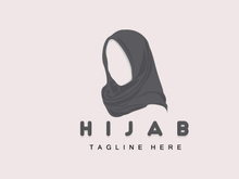 HIjab Logo, Fashion Product Vector Brand, Muslim Women Hijab Boutique Design