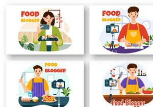 9 Food Blogger Illustration