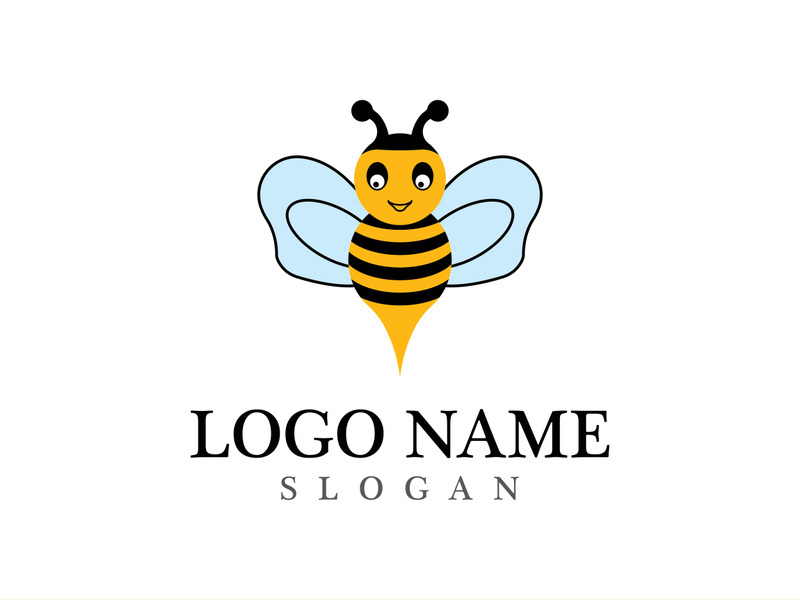 Bee logo vector icon illustration design