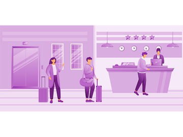 Hotel reception flat vector illustration preview picture