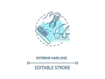 Extreme hair loss concept icon preview picture