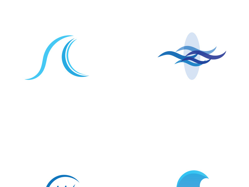 Ocean water wave wave logo design.