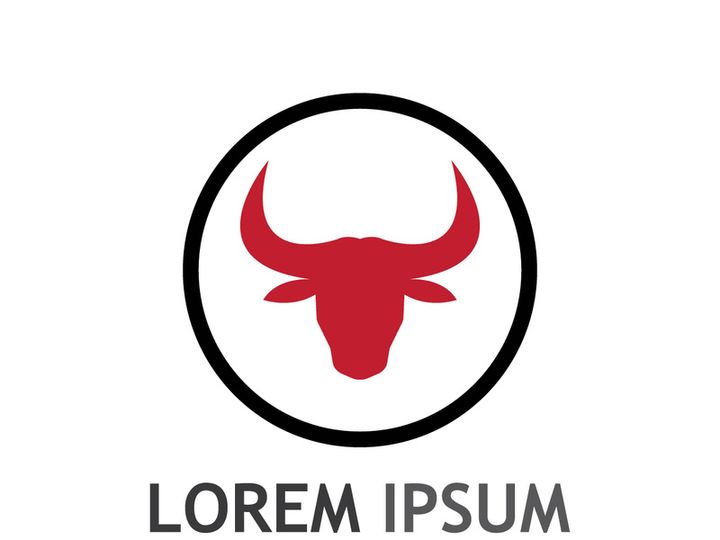 Vintage bull head horns logo