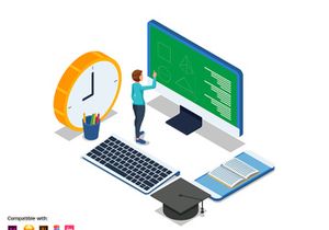 Set of Isometric Back to School illustration v1