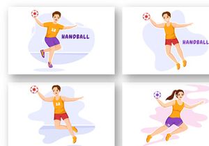 12 Handball Sports Illustration