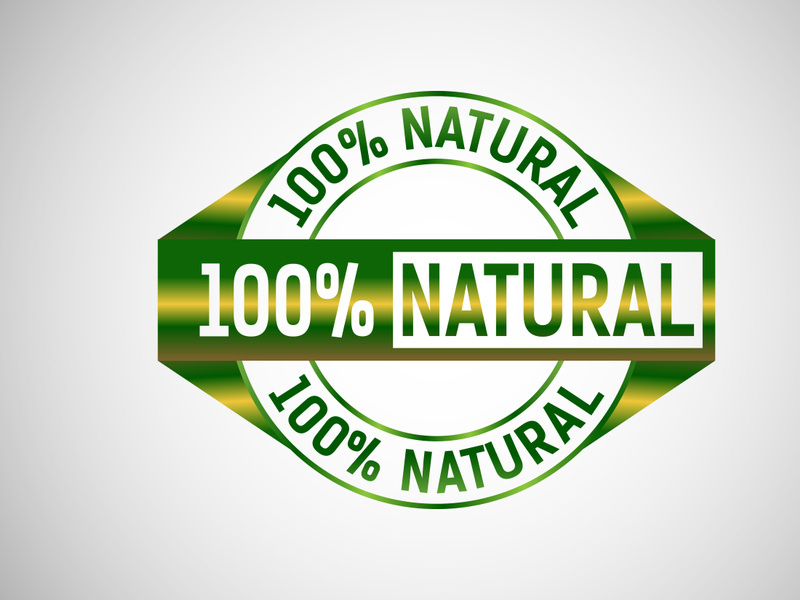 Natural, organic, fresh food vector logo or badge template for product