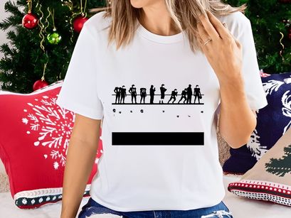 American football players in various poses silhouette