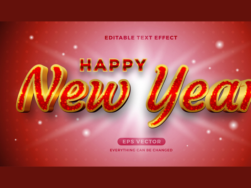 Happy New Year editable text effect style vector