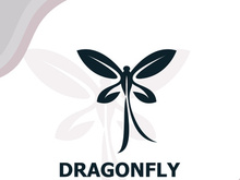Dragonfly logo design modern and elegant minimalist color style monoline illustration