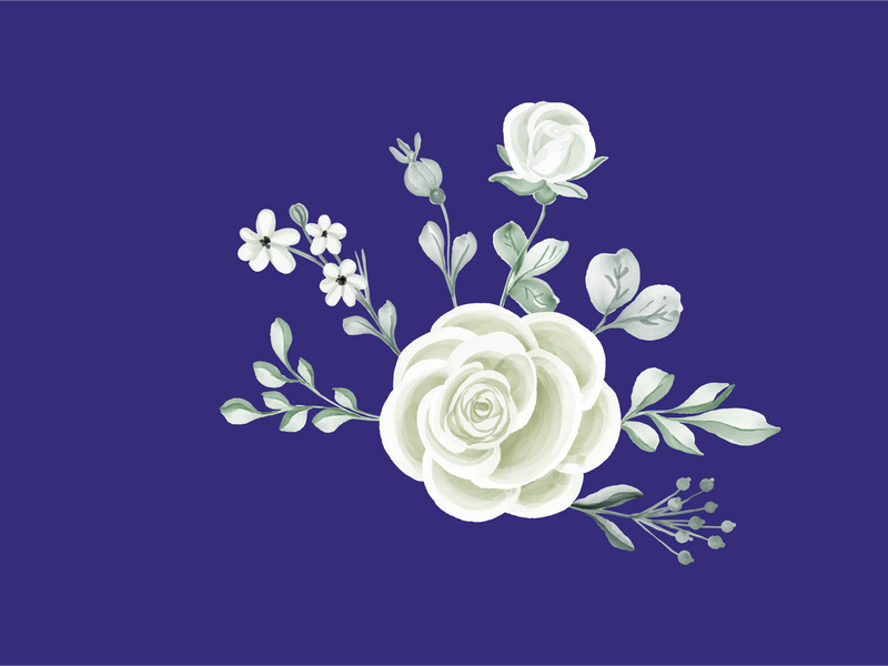 Vector Flower Watercolor Illustration