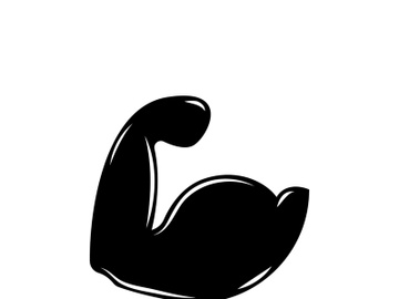 Arm muscle silhouette logo biceps icon vector illustration preview picture