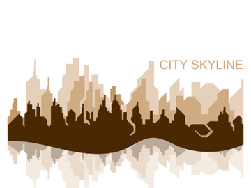 City silhouette skyline illustration design. City landscape Panorama building vector preview picture