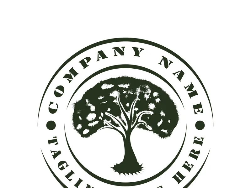 Root Leaf Family Tree of Life Oak Banyan Maple Stamp Seal Emblem Label logo design vector