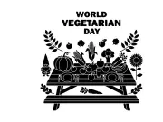 world vegetarian day vegan food flat design vector illustration