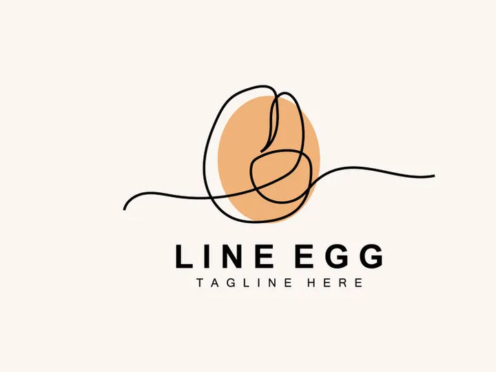 Egg logo design template. Natural Food Vector Of Egg Laying Animals. Line Art Design Logotype.