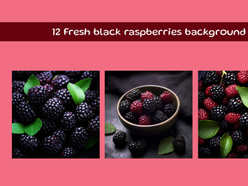 Fresh black raspberries background preview picture