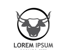 Vintage bull head horns logo