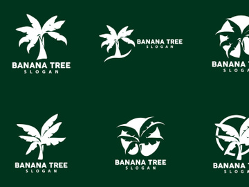 Banana Tree Logo, Banana Tree Simple Silhouette Design preview picture