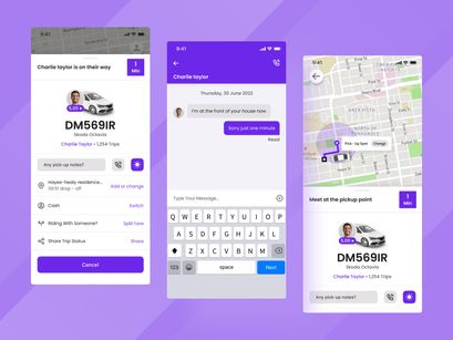Taxi booking mobile app UI Design ( Volume 1 )