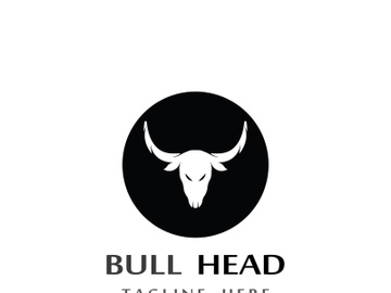 Retro vintage bull head horns logo. preview picture