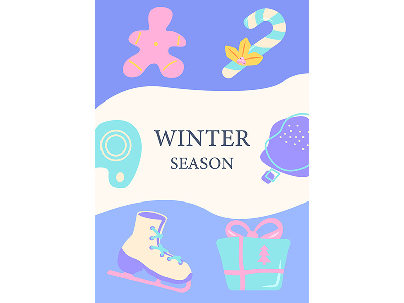 Festive winter holiday abstract poster template