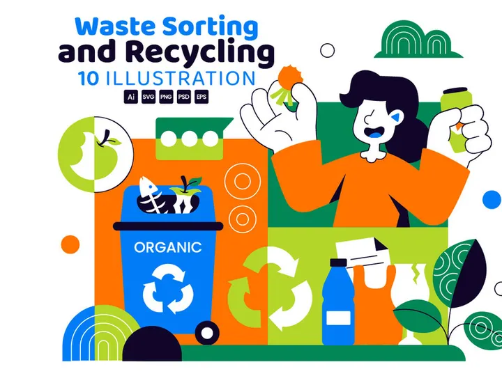 10 Waste Sorting and Recycling Illustration