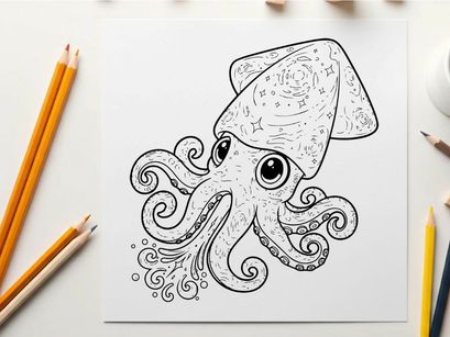 Cute octopus mascot with clock vector illustration