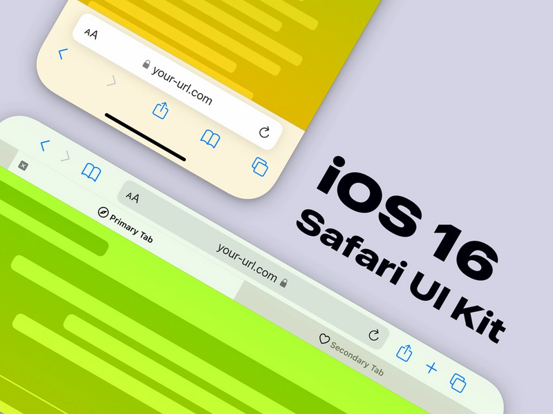 iOS 16 Safari UI Kit for Sketch