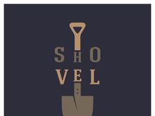 Shovel logo for agriculture, excavation,building, mining foundation. gardening vector set design with leaves