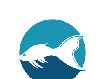 Fish logo icon template creative vector symbol preview picture