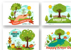 12 Happy Arbor Day Illustration