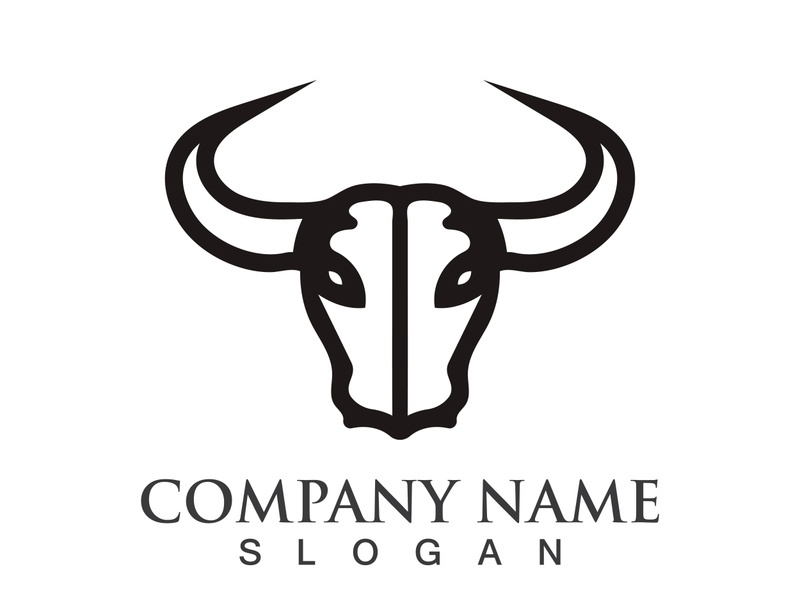 Bull head logo vector icon design illustration