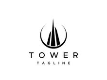 Eiffel Tower building logo design with a creative concept.