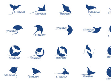 Stingray fish logo preview picture