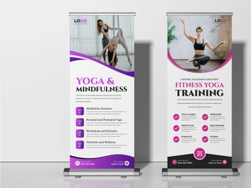 Yoga Fitness Roll Up Banner Template Ver-2 preview picture