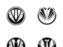 Classic tie icon and suit fashion men logo design