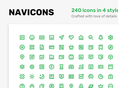 Navicons - icon set in 4 style