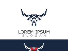 Horns Animal bull simple logo design vector template