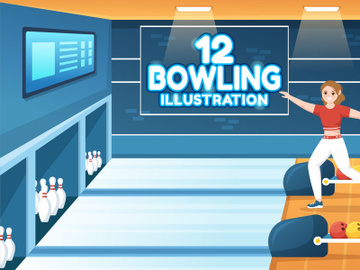 12 Bowling Game Illustration preview picture