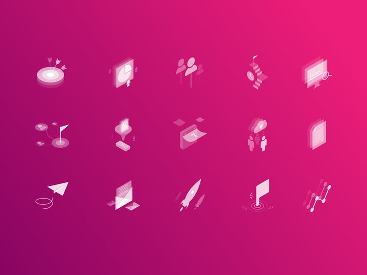 Marketing Isometric Transparent Icons preview picture
