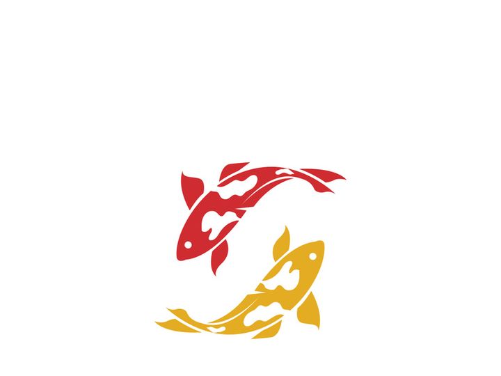 Koi fish logo template. Creative vector symbol