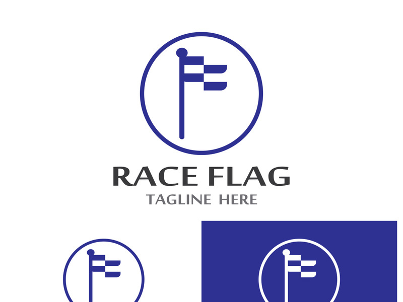 Creative and modern racing flag logo design.