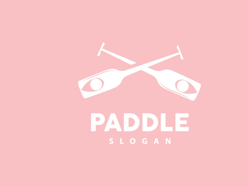 Paddle Logo, Boat Paddle Vector, Crossed Paddle Icon, Illustration Symbol Simple Design