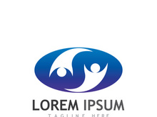 Community of people logo design with creative idea.